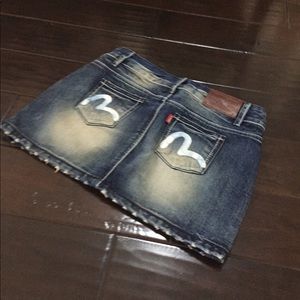 Evisu denim mini skirt